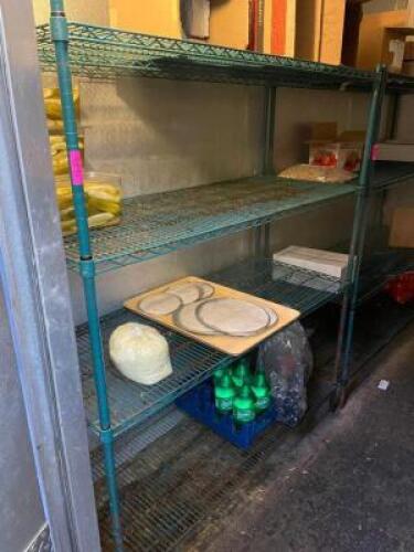 DESCRIPTION: 60" X 24" FOUR TIER COATED WIRE SHELF SIZE 60" X 24" X 72" LOCATION: WALK IN QTY: 1