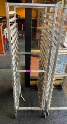 DESCRIPTION: TWENTY PAN FRONT LOAD TRAY RACK LOCATION: SEATING QTY: 1