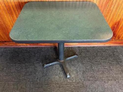 DESCRIPTION: 24" X 30" COMPOSITE TOP TABLE W/ BASE SIZE 24" X 30" LOCATION: SEATING QTY: 1