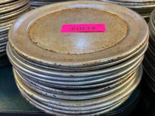 DESCRIPTION: (24) 8" PIZZA PANS SIZE 8" LOCATION: SEATING THIS LOT IS: SOLD BY THE PIECE QTY: 24