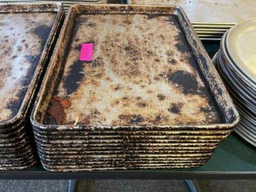 DESCRIPTION: (12) HALF SIZE SHEET PANS SIZE HALF SIZE LOCATION: SEATING THIS LOT IS: SOLD BY THE PIECE QTY: 12