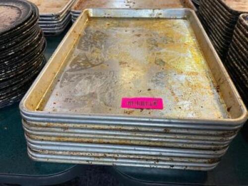 DESCRIPTION: (10) HALF SIZE SHEET PANS SIZE HALF SIZE LOCATION: SEATING THIS LOT IS: SOLD BY THE PIECE QTY: 10