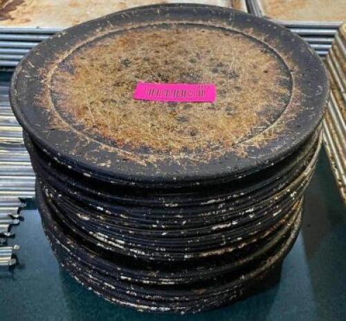 DESCRIPTION: (24) 8" PIZZA PANS SIZE 8" LOCATION: SEATING THIS LOT IS: SOLD BY THE PIECE QTY: 24