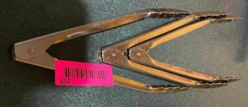 DESCRIPTION: (3) STAINLESS TONGS LOCATION: SEATING THIS LOT IS: SOLD BY THE PIECE QTY: 3