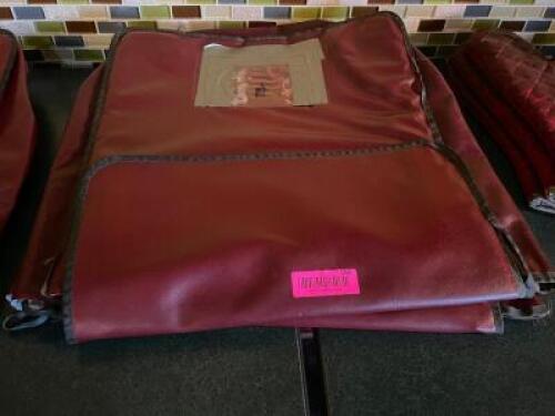 DESCRIPTION: (2) MAROON INSULATED PIZZA DELIVERY BAGS LOCATION: SEATING THIS LOT IS: SOLD BY THE PIECE QTY: 2