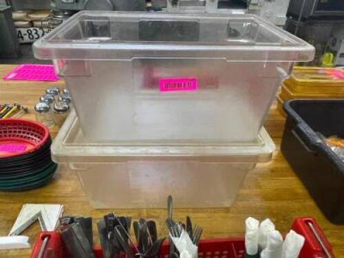 DESCRIPTION: (2) PLASTIC INSERTS W/ LIDS LOCATION: KITCHEN QTY: 1