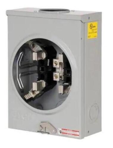 DESCRIPTION: (1) SINGLE METER SOCKET BRAND/MODEL: SQUARE D/UHTRS101B INFORMATION: GRAY/125 AMP/RINGLESS RETAIL$: 203.00 SIZE: 12.25"D X 4.5"H X 8.5"W