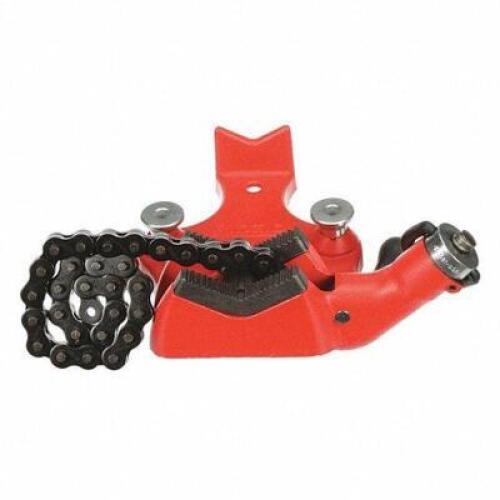 DESCRIPTION: (1) BENCH CHAIN VISE BRAND/MODEL: RIDGID #1VUW2 INFORMATION: ORANGE RETAIL$: $600.00 EA SIZE: 1/4 TO 6 IN PIPE CAPACITY 4.5 OVER ALL HEIG