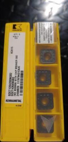 DESCRIPTION: (100) SDET STYLE CARBIDE MILLINGN INSERTS BRAND/MODEL: KENNAMETAL SDET435SNGB2 KCK15 RETAIL$: $ 28.71 PER INSERT QTY: 100