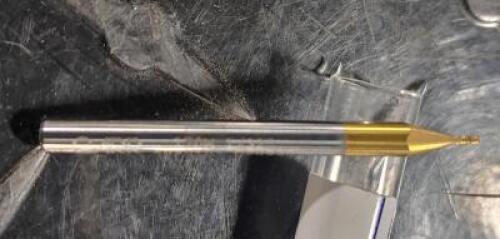 DESCRIPTION: (10) 170M 1/32" STUB END MILL BRAND/MODEL: GARR 170M INFORMATION: TiN COATED RETAIL$: 215 SIZE: 1/32" 9/13 QTY: 10