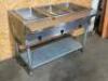 DESCRIPTION: EAGLE THREE WELL ELECTRIC STEAM TABLE. BRAND / MODEL: 376-84-E-VOL 1 ADDITIONAL INFORMATION 20 AMP, 1 PHASE SIZE: 48" X 30" LOCATION: 7 Q - 2