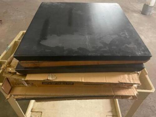 DESCRIPTION: (8) LANCASTER'S ANTIQUE SLATE GREY 23.5" X 23.5" WOOD TOPS ADDITIONAL INFORMATION (6) NEW, 2 USED. LOCATION: 7 THIS LOT IS: SOLD BY THE P