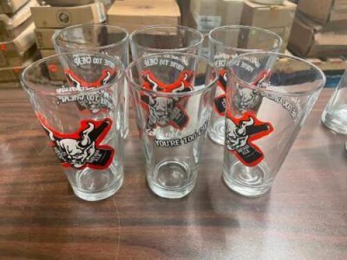 DESCRIPTION: (6) LOGO MIXING GLASS SIZE: 16 OZ LOCATION: 7 THIS LOT IS: SOLD BY THE PIECE QTY: 6
