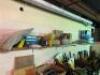 WALL SHELF SET WITH LARGE GROUP OF ASSORTED HARDWARE AND MATERIAL - 4