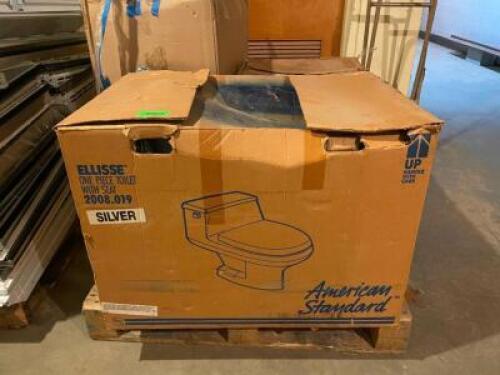 ELLISSE ONE PIECE TOILET IN SILVER WITH ADDITIONAL TOLIET TOP AND SINK