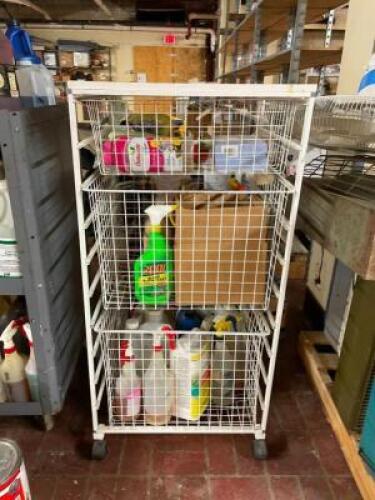 3-TIER WIRE STORAGE CART (CONTENTS INCLUDED)