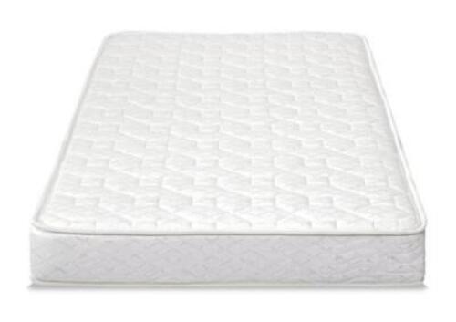DESCRIPTION: (1) BUNK BED INNERSPRING MATTRESS BRAND/MODEL: SLUMBER1/W-BLBN-600T INFORMATION: WHITE/FOAM & SPRING MATT RETAIL$: $75.39 SIZE: TWIN QTY: