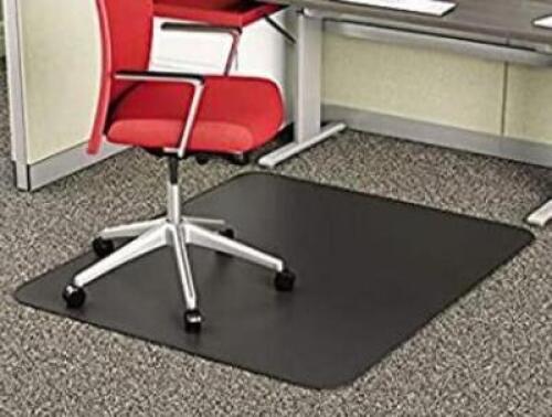 DESCRIPTION: (1) CHAIR MAT BRAND/MODEL: DEFLECTOR/CM14142BLK INFORMATION: BLACK RETAIL$: $102.92 SIZE: 36" X 48" QTY: 1