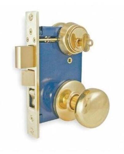 DESCRIPTION: (3) LIGHT DUTY MORTISE LOCKSET BRAND/MODEL: GRAINGER/1TPZ3 INFORMATION: BRIGHT BRASS/KNOB RETAIL$: 110.32 EACH SIZE: 2-1/2"BACKSET X 1-3/