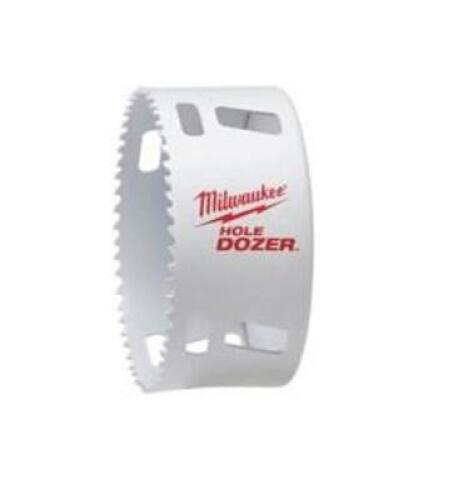 DESCRIPTION: (1) DOZER HOLE SAW BRAND/MODEL: MILWAUKEE/49-56-0213 INFORMATION: BI-METALS RETAIL$: 13.75 EACH SIZE: 4"DIA QTY: 1