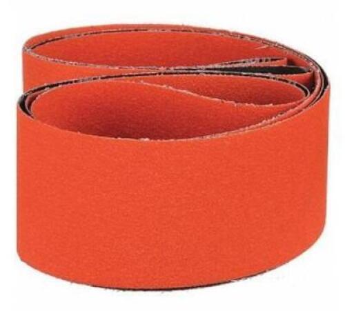 DESCRIPTION: (4) PACKS OF (50) BLAZE PLUS SANDING BELT BRAND/MODEL: NORTON/R980P INFORMATION: GRIT: 60/ORANGE RETAIL$: 151.00 PER PK OF 50 SIZE: 3/4"