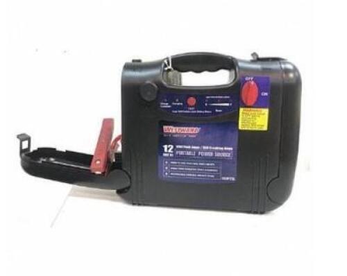 DESCRIPTION: (1) PORTABLE POWER SOURCE BRAND/MODEL: WESTWARD/490P77 INFORMATION: 17AH BATTERY CAPACITY/IMPACT-RESISTANT RETAIL$: $137.72 SIZE: 4-21/64