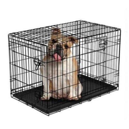 DESCRIPTION: (1) FOLDING DOG CRATE BRAND/MODEL: VIBRANT LIFE/34971 INFORMATION: DOUBLE-DOOR/BLACK RETAIL$: $47.97 SIZE: 25"H X 22"W X 36"L QTY: 1