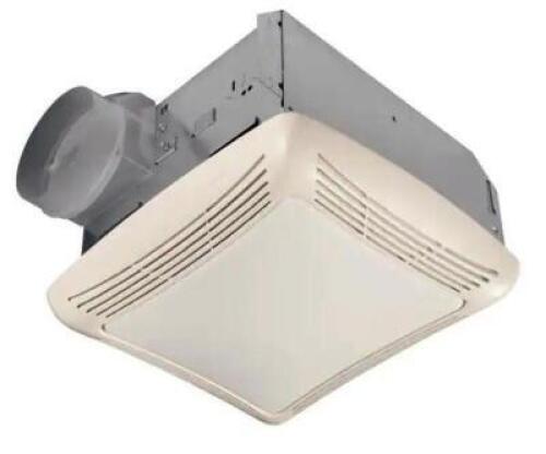 DESCRIPTION: (1) CEILING BATHROOM EXHAUST FAN BRAND/MODEL: BROAN-NUTONE/763N INFORMATION: 50 CFM/WITH LIGHT RETAIL$: $47.66 SIZE: 8"L X 7.63"H X 10.75