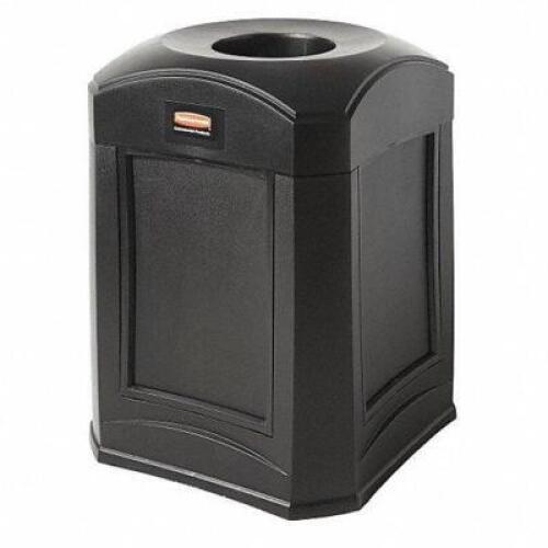 DESCRIPTION: (1) LANDMARK TRASH CAN BRAND/MODEL: RUBBERMAID/FG9W0200BLA INFORMATION: BLACK/SQUARE FUNNEL RETAIL$: $519.07 SIZE: 31"H X 24"W X 24"D QTY