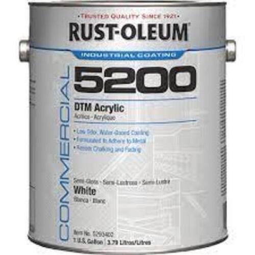 DESCRIPTION: (1) DTM ACRYLIC BRAND/MODEL: RUST-OLEUM 5200 INFORMATION: WHITE RETAIL$: $105.00EA SIZE: 1 GALLON QTY: 1