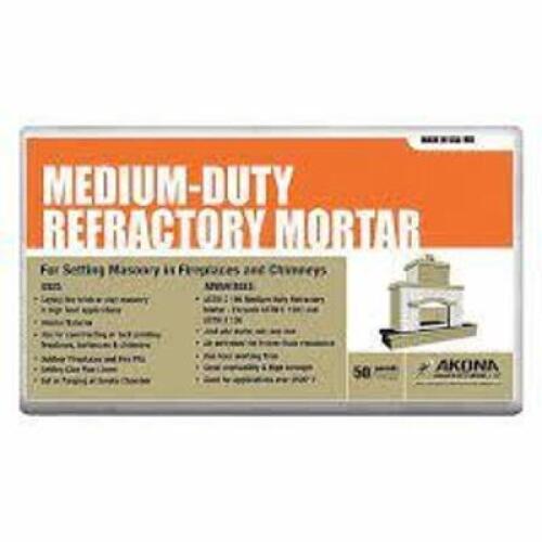 DESCRIPTION: (1) REFRACTORY MORTAR BRAND/MODEL: AKONA #453T08 RETAIL$: $70.00 EA SIZE: 50 LB QTY: 1