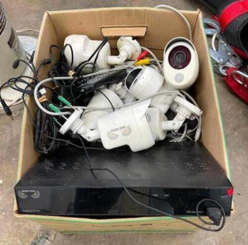 DESCRIPTION: 6-CAMERA SECURITY SYSTEM WITH DVR BRAND/MODEL: NIGHT OWL INFORMATION: COMES WITH CABLES QTY: 1