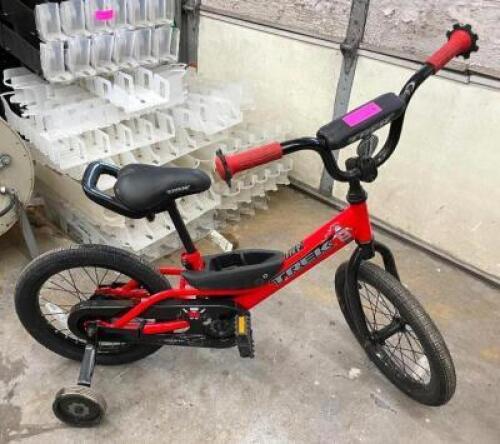 DESCRIPTION: TREK CHILDRENS BIKE WITH TRAINING WHEELS QTY: 1