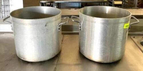 DESCRIPTION: (2) STAINLESS STOCK POTS SIZE: 11"X12" QTY: 2