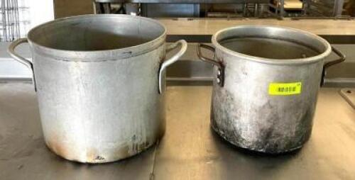 DESCRIPTION: (2) STOCK POTS SIZE: SEE PHOTOS QTY: 2