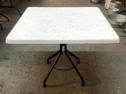 DESCRIPTION: (2) OUTDOOR PATIO TABLES SIZE: 36"X36" QTY: 2