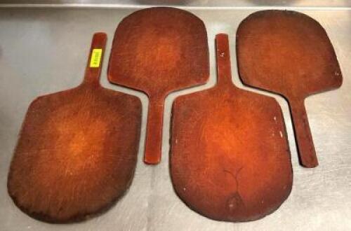 DESCRIPTION: (4) WOODEN PIZZA PADDLES SIZE: 12"X22" QTY: 4