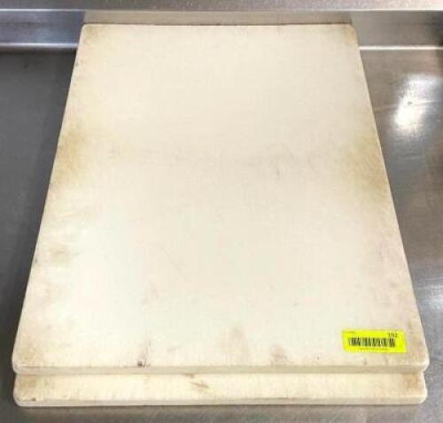 DESCRIPTION: (2) HEAVY DUTY CUTTING BOARDS SIZE: 24"X18"X3/4" QTY: 2