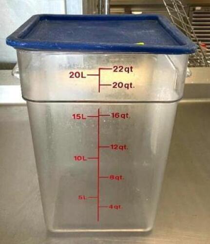 DESCRIPTION: (3) 22 QT. INGREDIENTS BINS WITH LIDS QTY: 3