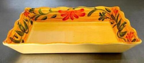 DESCRIPTION: DECORATIVE MELAMINE SERVING PLATTER SIZE: 14"X9.5" QTY: 1