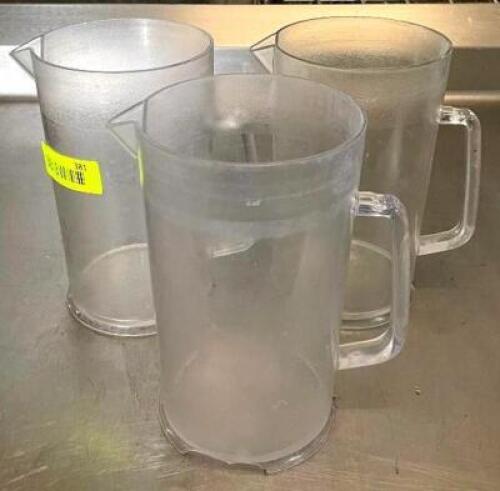 DESCRIPTION: (3) PLASTIC PITCHERS QTY: 3