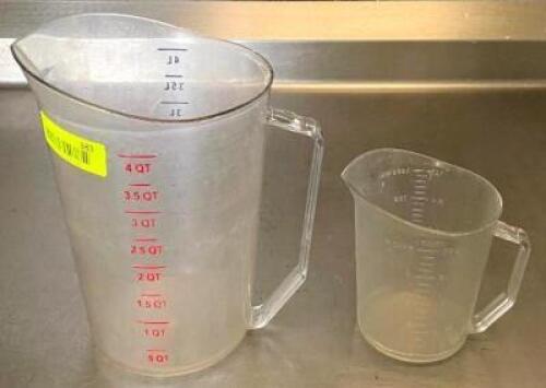 DESCRIPTION: (2) MEASURING CUPS SIZE: 4 QT. AND 1 QT. QTY: 2