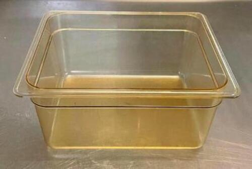 DESCRIPTION: (7) HALF SIZE HIGH HEAT PLASTIC PANS SIZE: 6" DEEP QTY: 7