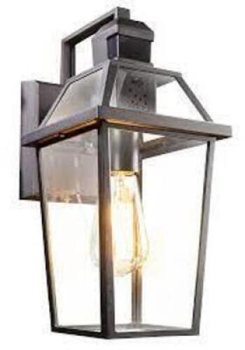 WI-FI CONNECTED BLACK WIRED VOICE ACTIVATED MOTION SENSING OUTDOOR SCONCE
