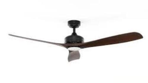 BAYSHIRE 60 IN. LED INDOOR/OUTDOOR MATTE BLACK CEILING FAN WITH REMOTE CONTROL AND WHITE COLOR CHANGING LIGHT KIT