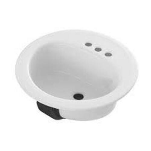 BOOTZ LAUREL 021-2435-00 SELF-RIMMING LAVATORY SINK, 19 IN H X 19 IN W, WHITE