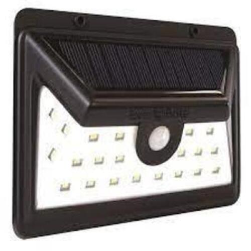 BLACK MOTION ACTIVATED OUTDOOR INTEGRATED LED AREA LIGHT WITH 24 WHITE SOLAR LIGHT