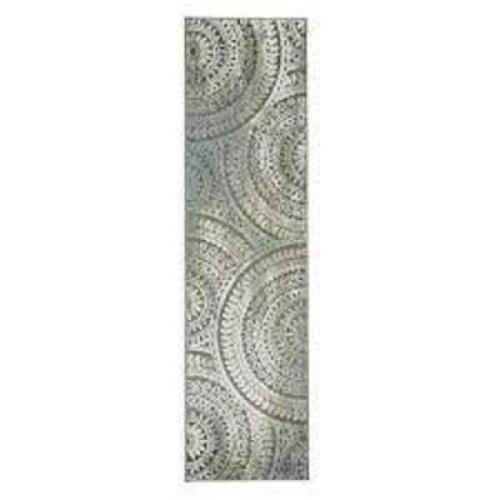 SPIRAL MEDALLION GREY 2 FT. X 7 FT. RUNNER RUG