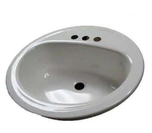LAUREL ROUND DROP-IN BATHROOM SINK IN WHITE