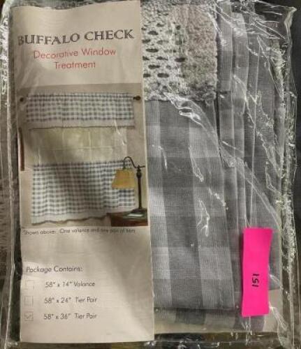 (3) - 58" X 36" DECORATIVE TWO TIER CURTAIN PAIRS